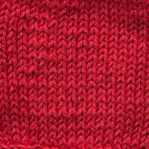 Close-up of a red knitted fabric 