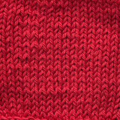 Close-up of a red knitted fabric 