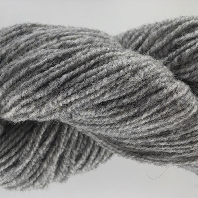 Close-up of gray yarn on a light background