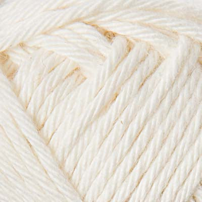 Close-up of a ball of cream yarn