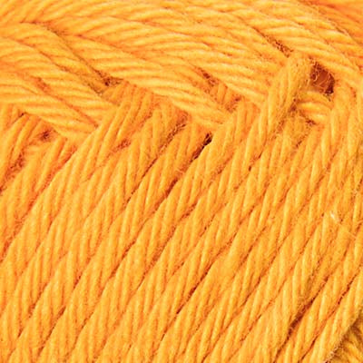 Close-up of a ball of orangey yellow yarn