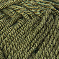 Close-up of dark olive green yarn 