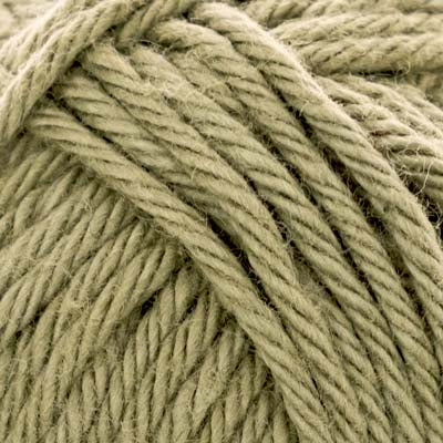 Close-up of a ball of sage green yarn
