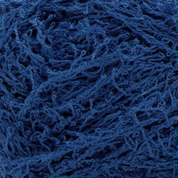 Close up of textured dark blue yarn 