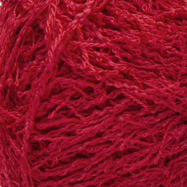 Close up of textured red yarn 