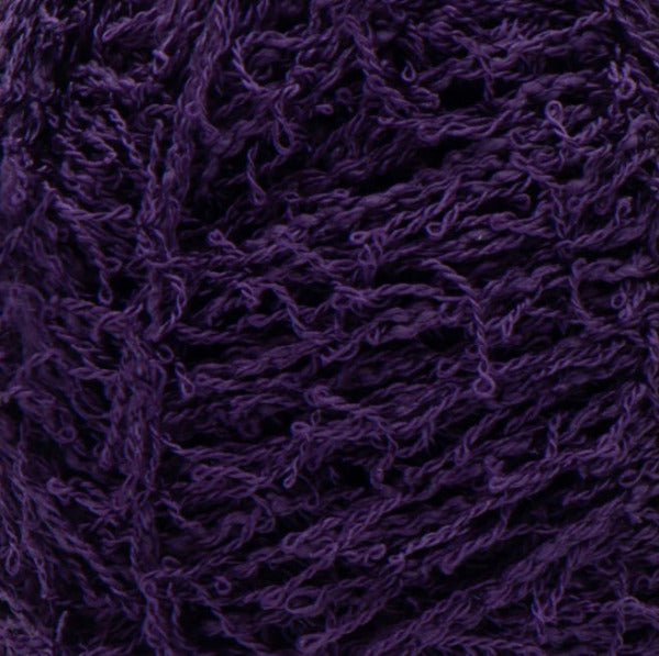Close up of textured black purple yarn 