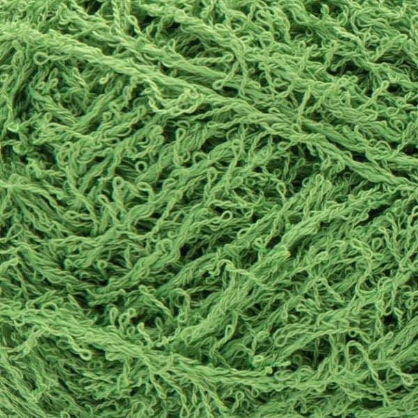 Close up of textured green yarn 