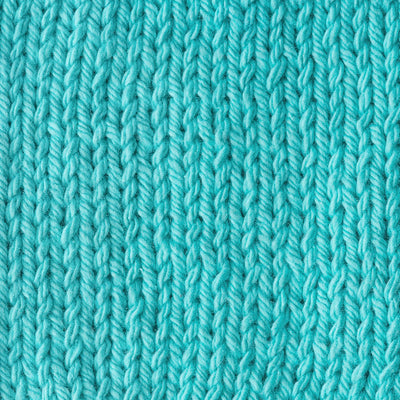 Close-up of an aqua knitted fabric 