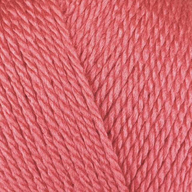 Close-up of coral coloured yarn