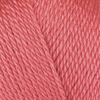 Close-up of coral coloured yarn