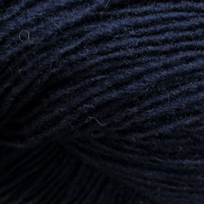 Close-up of a skein of dark blue yarn