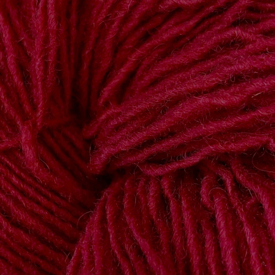 Close-up of a skein of red yarn
