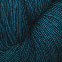 Close-up of a skein of teal yarn