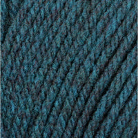 Close-up of heathered teal yarn 