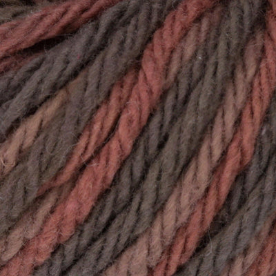 Close-up of multicolored yarn with shades of brown.