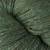 Close-up of medium green heathered  yarn 
