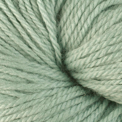 Close-up of a skein of pale blue-green yarn