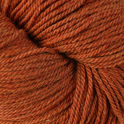 Close-up of a skein of rust-colored yarn